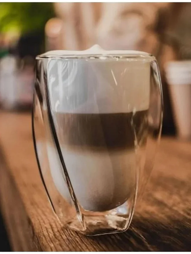 1Chase 1CHASE Set of 2 - Double Wall Insulated Twist Glass Cups 350ml